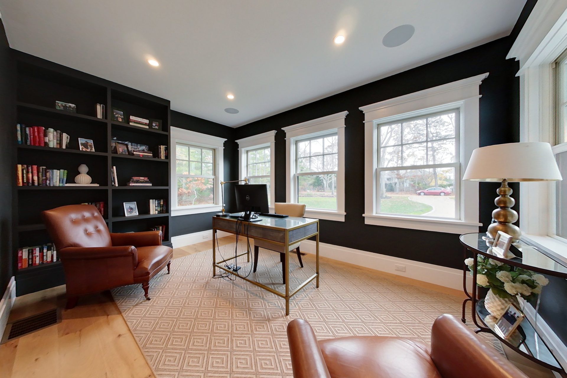 Image of the home office in a 2-story colonial style home in Osterville, MA.