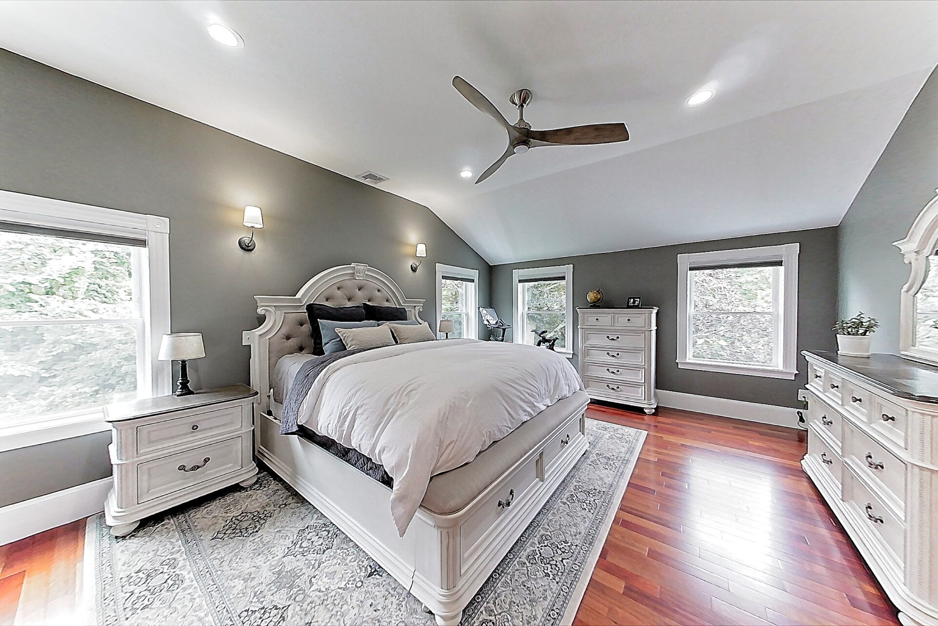 Image of the primary bedroom in a 2-story colonial style home in Rehoboth, MA.