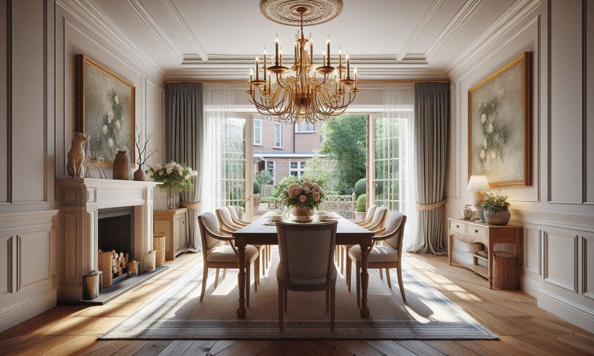 Staged dining room - This image created for Scena Home Staging by AI