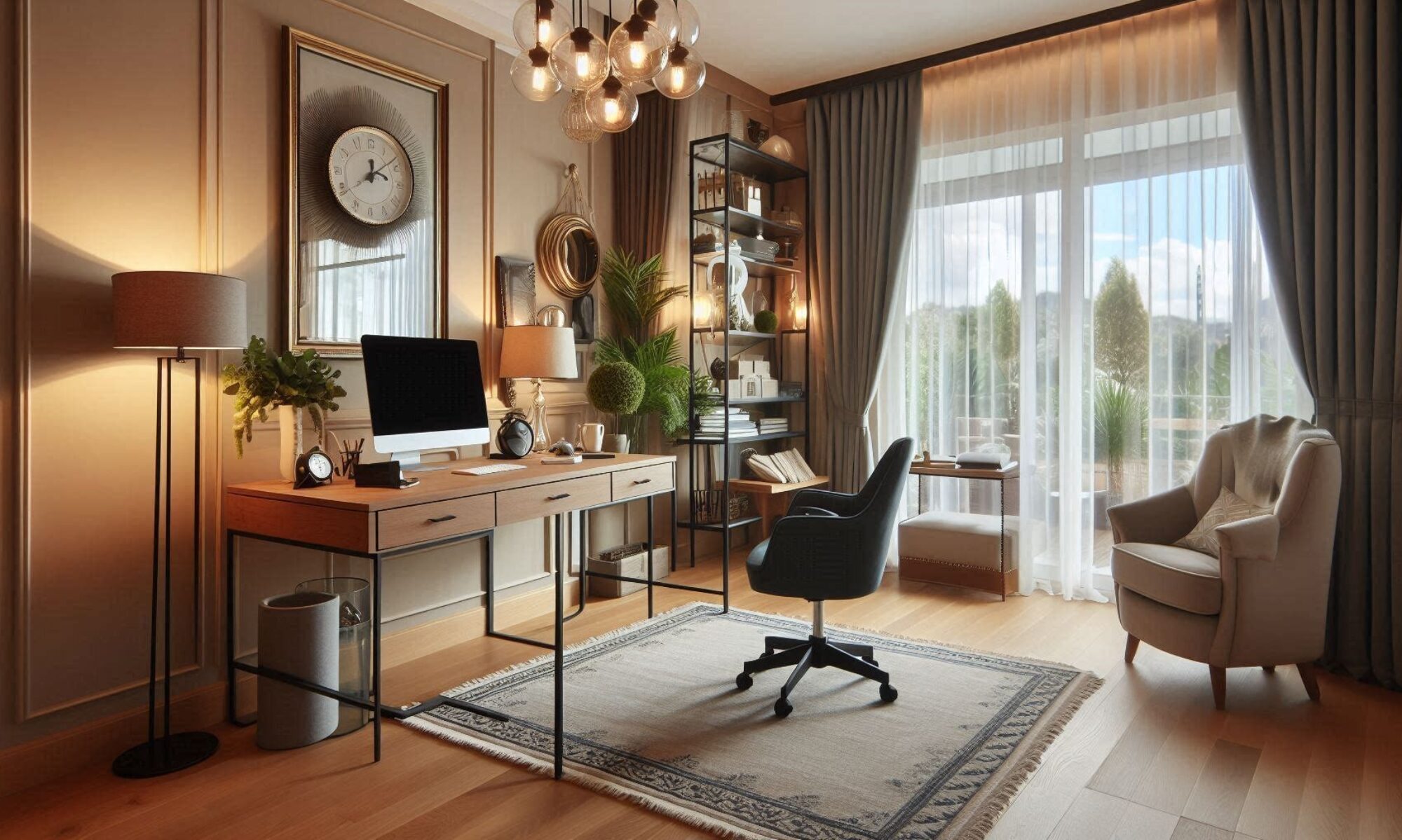 Staged home office - This image created for Scena Home Staging by AI