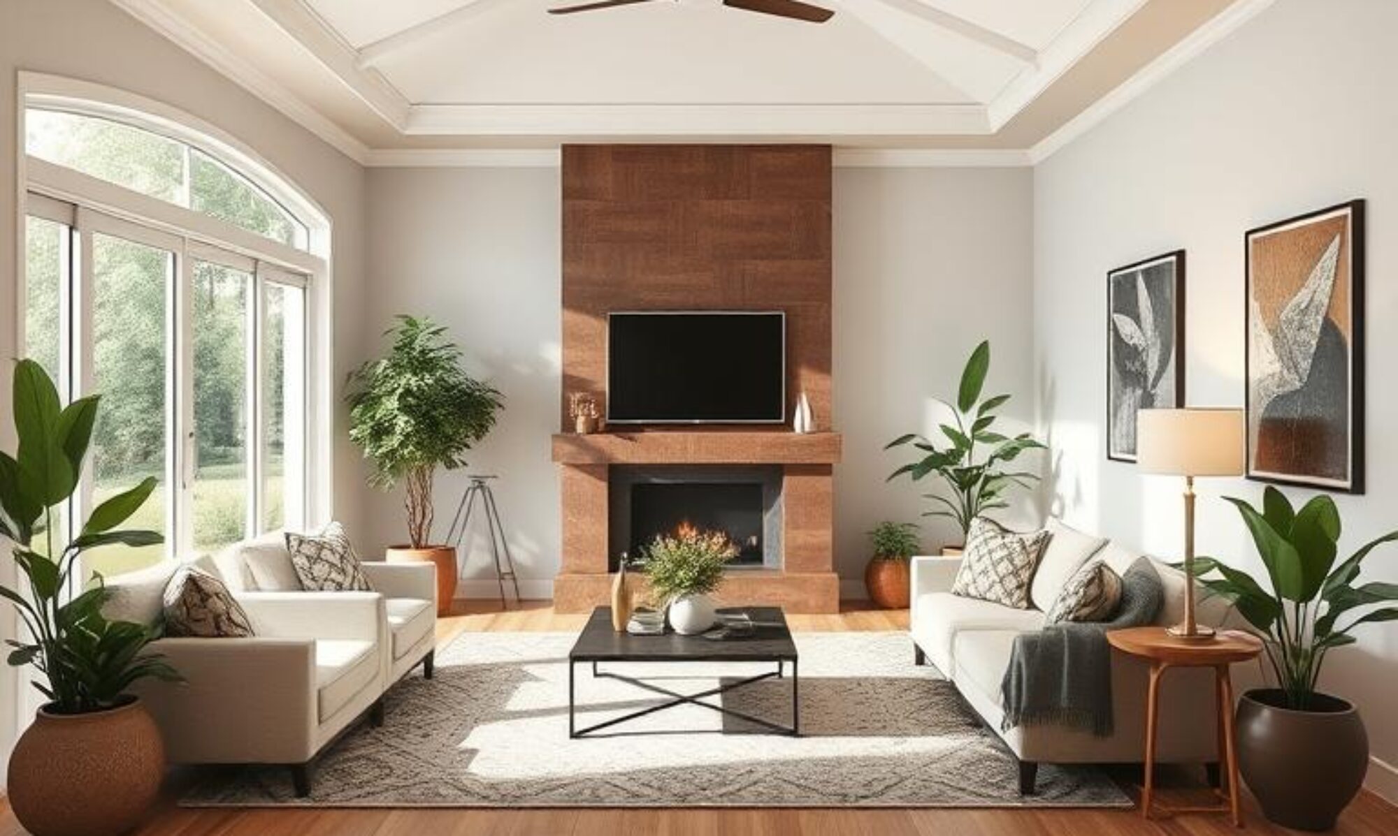 Staged family room