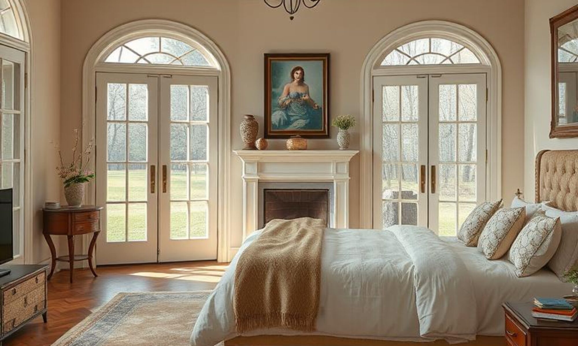 Staged guest bedroom
