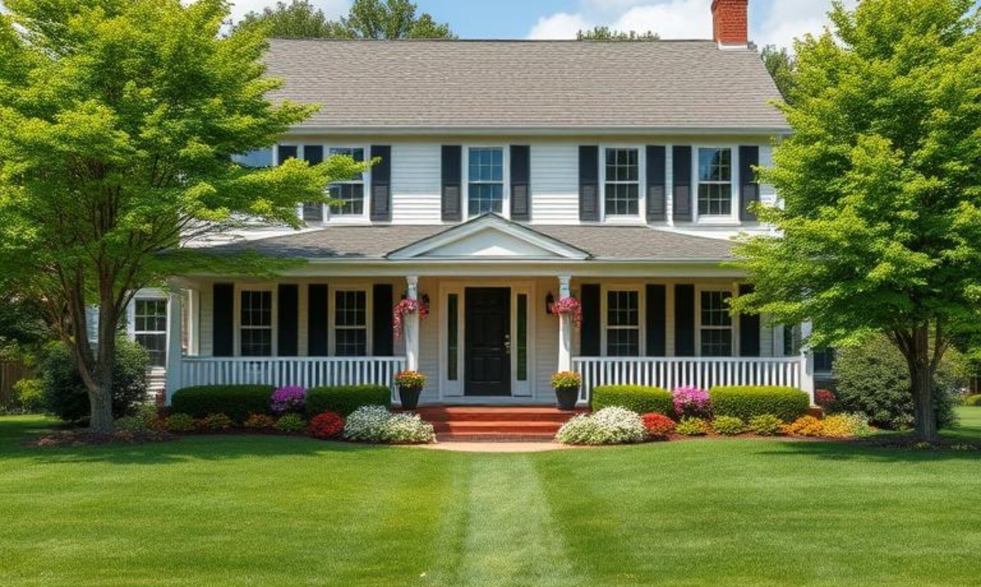 Middle class 2-story colonial home in the suburbs